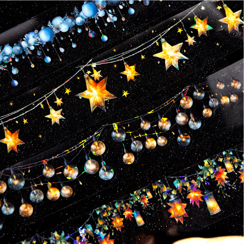 Qouzmo 37mmx2m[รอบ 350 มม.]เทปปั๊มร้อน[Sparkling Party Series]diy อุปกรณ์สมุดภาพเทป deco วัสดุ carft เครื่องเขียนวางแผน