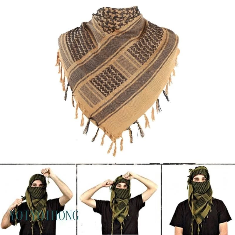 Yoi MilitaryTactics ผ้าพันคออาหรับ Shemagh ผ้าพันคอกันฝุ่นผ้าผูกคออาหรับ Headpieces
