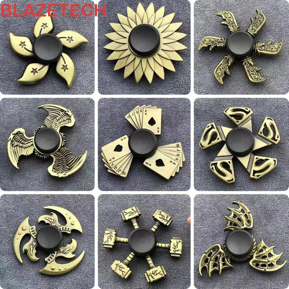 Blazetech Fidget Spinner, สังกะสีอัลลอยด์โลหะ Finger Spinner, Hand Spinner Cool ทองเหลืองสี ADHD ควา