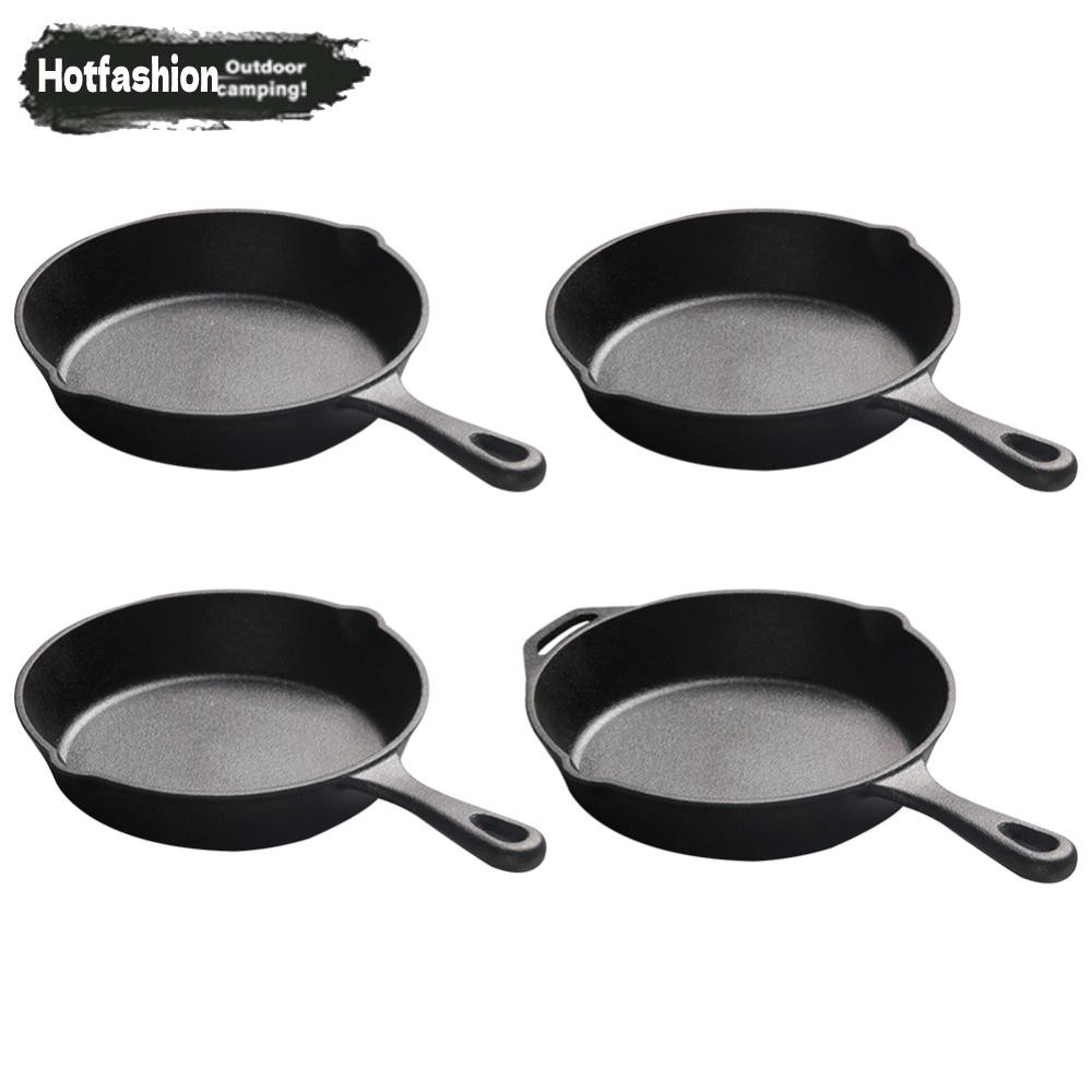 กระทะเหล็กหล่อ กระทะเหล็กหล่อ Nonstick เหล็กหล่อหม้อ Skillet มินิสเต็กแบนกระทะทําอาหาร