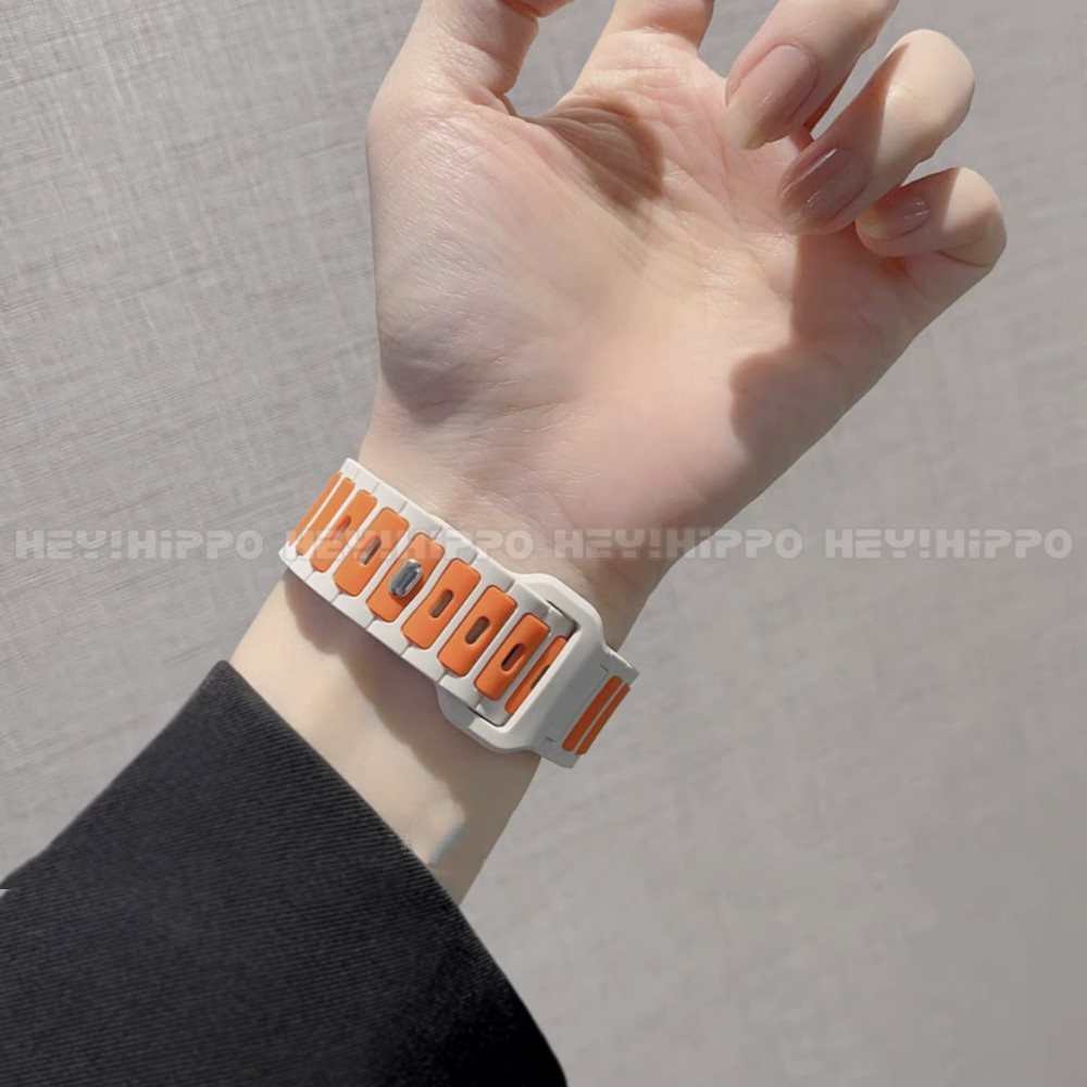 สายซิลิโคนทูโทนเหมาะสําหรับสมาร์ทวอทช์ซีรีส์ 10/9/8/7/6/5/SE/4/3 สายกีฬาเหมาะสําหรับ iwatch 49/46/45/44/42/41/40/438/8mm