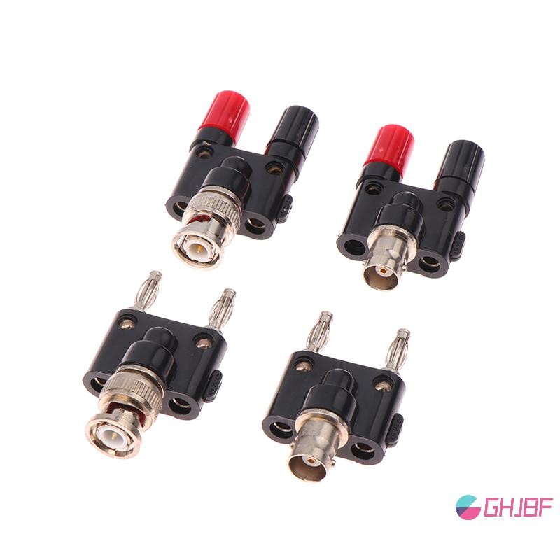 Ghjbf] 1 PC อะแดปเตอร์ BNC To Banana Male Plug & Female Jack Banana Female Jack Socket Binding Post 