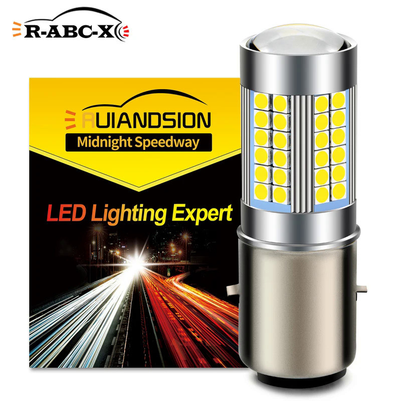 BA20D H6 LED Motorcycle Headlight Bulb 66 3030 SMD Bulbs 6V 12v White Hi/Lo Motorcycle Motorbike Mop