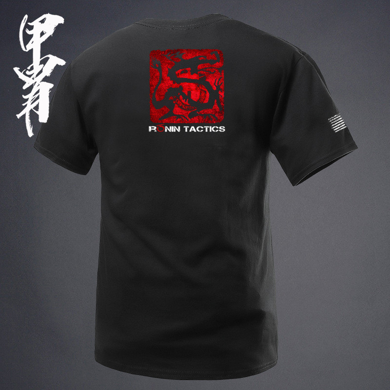 เสื้อยืดแขนสั้นคอกลม New military wave man tactical RONIN สําหรับผู้ชายที่เหนียว