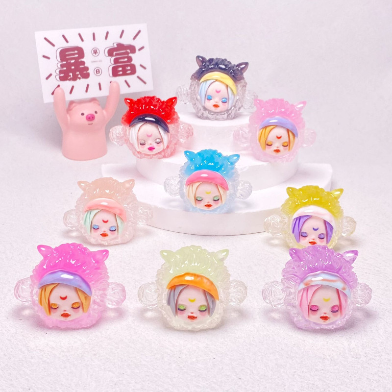 9 ชิ้น Luminous Glow Gradient SP สาว 3D เรซิ่น Charms สําหรับ DIY(1-351)