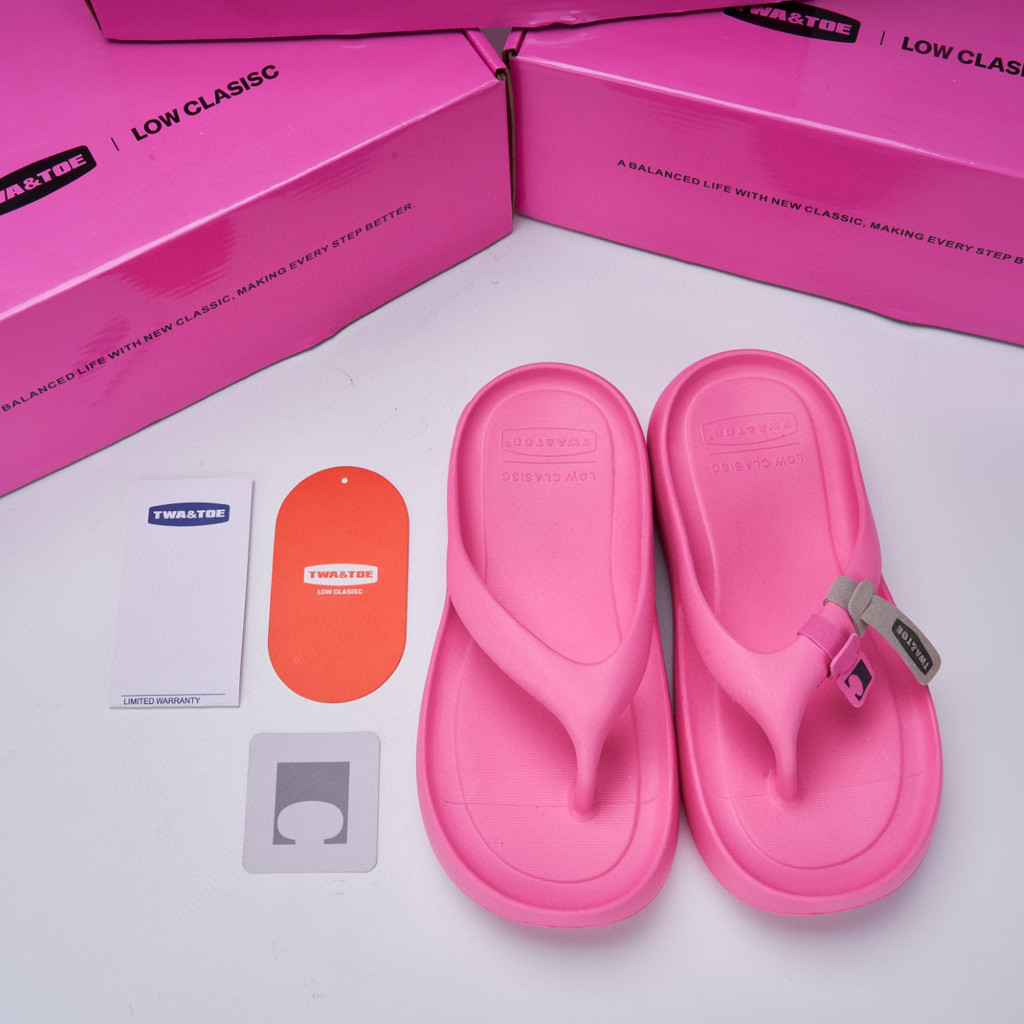 100twatoe Flip-Flops หนาSoled เพิ่มความสูงสุภาพสตรี Influencer Soft-Soled รองเท้าแตะรองเท้าแตะ