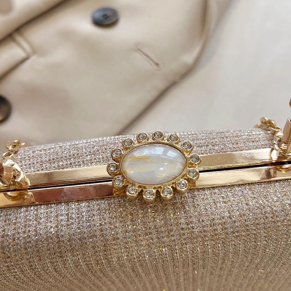 Zooming กระเป๋าราตรี, กระเป๋าสะพายโซ่ลูกปัด Rhinestones, กระเป๋าคลัทช์สะพายไหล่แฟชั่นสําหรับงานแต่งงาน