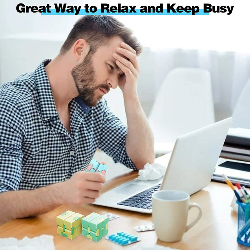 Magic Puzzle Cube ของเล่นคลายเครียดสําหรับผู้ใหญ่ Infinite Flip ตลก Cube Sensory ของเล่นเด็กความต้องการพิเศษ Xmas ของขวัญ