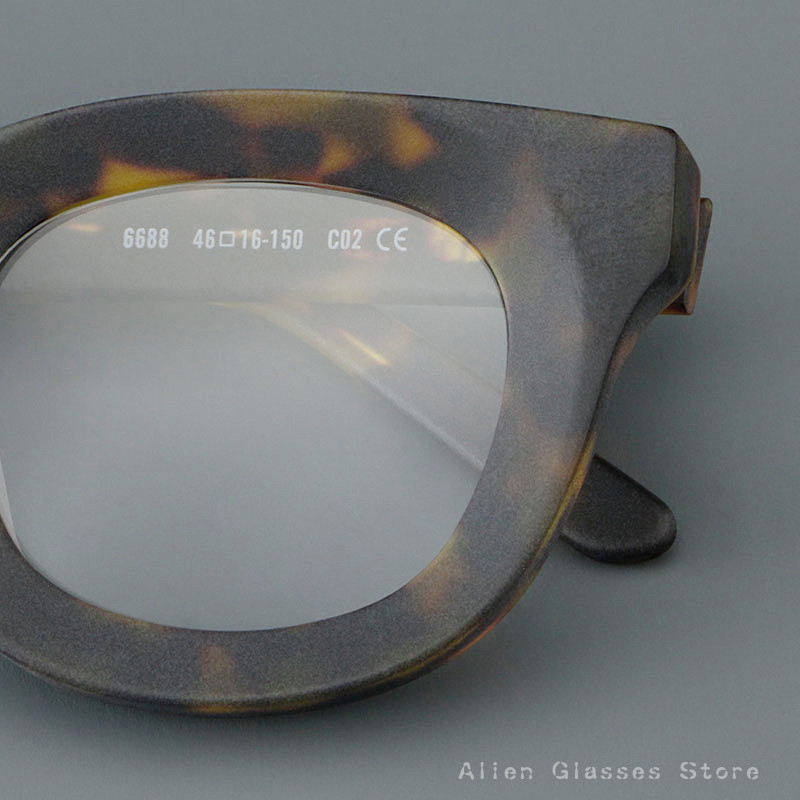 148 มม.ใหม่ Acetate กรอบแว่นตา Retro Matte Cat Eye แว่นตาผู้ชายผู้หญิงรูปไข่แว่นตา 6688 - รูปที่ 4