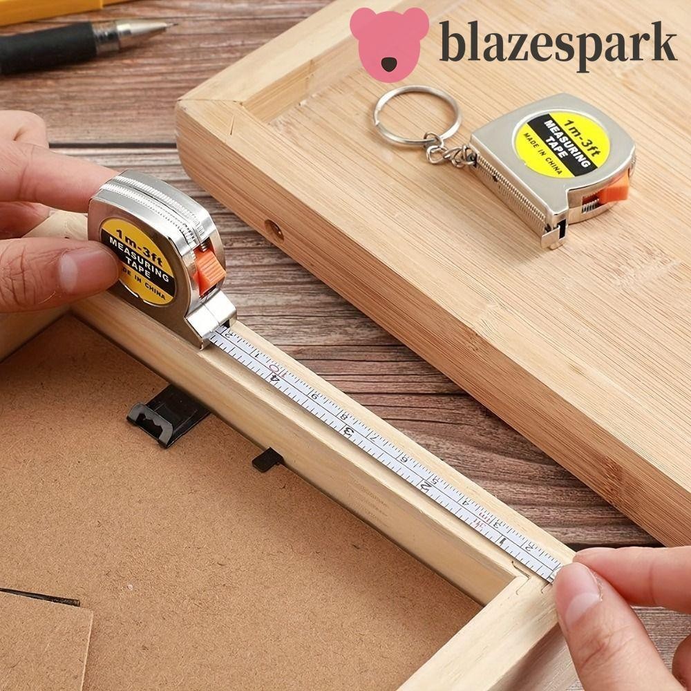 Blazespark เทปวัดพวงกุญแจ, 3 ฟุต/1-เมตรหดวัดไม้บรรทัดเทป,พวงกุญแจออกแบบเหล็กอ่อนเลื่อนล็อคแบบพกพาวัด