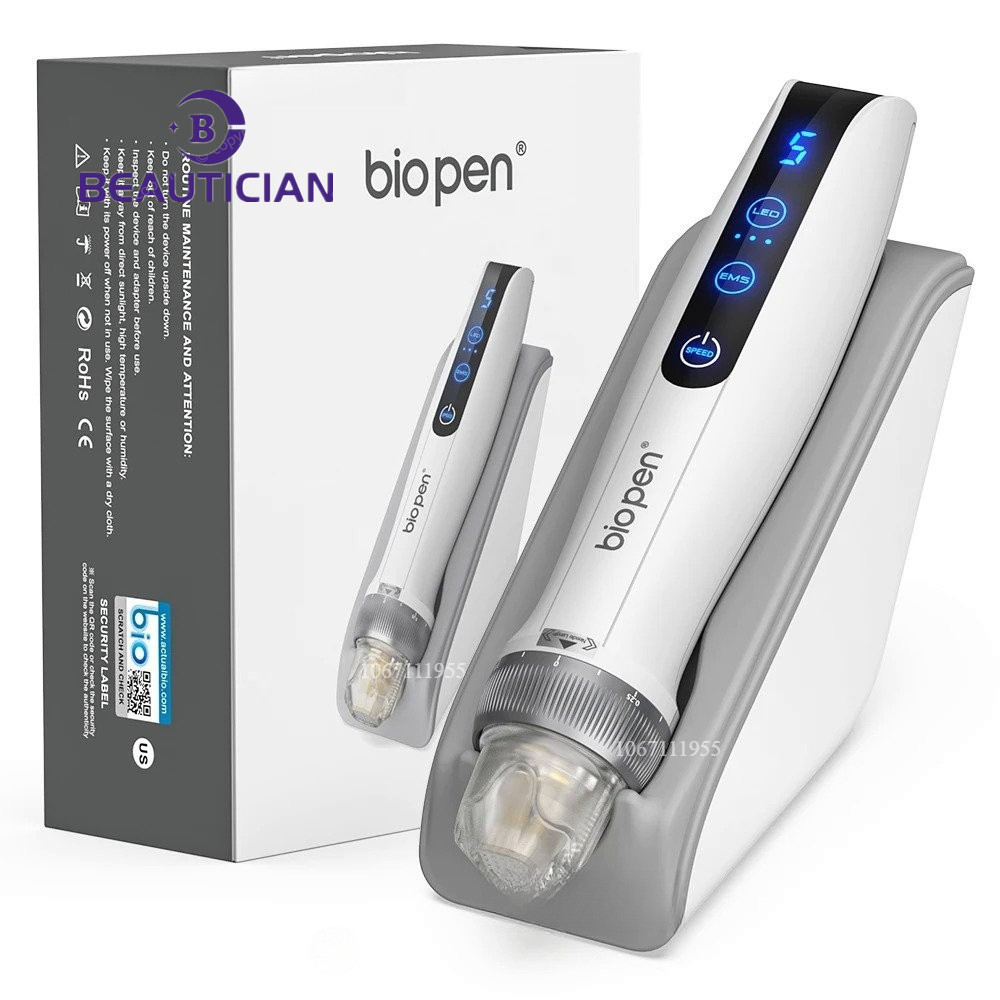 ดร. ปากกา Q2 Bio Pen Q2 EMS เซรั่มอัตโนมัติ ApplicatorLED เครื่องมือดูแลผิวหน้าแสงสีแดงและสีน้ําเงิน