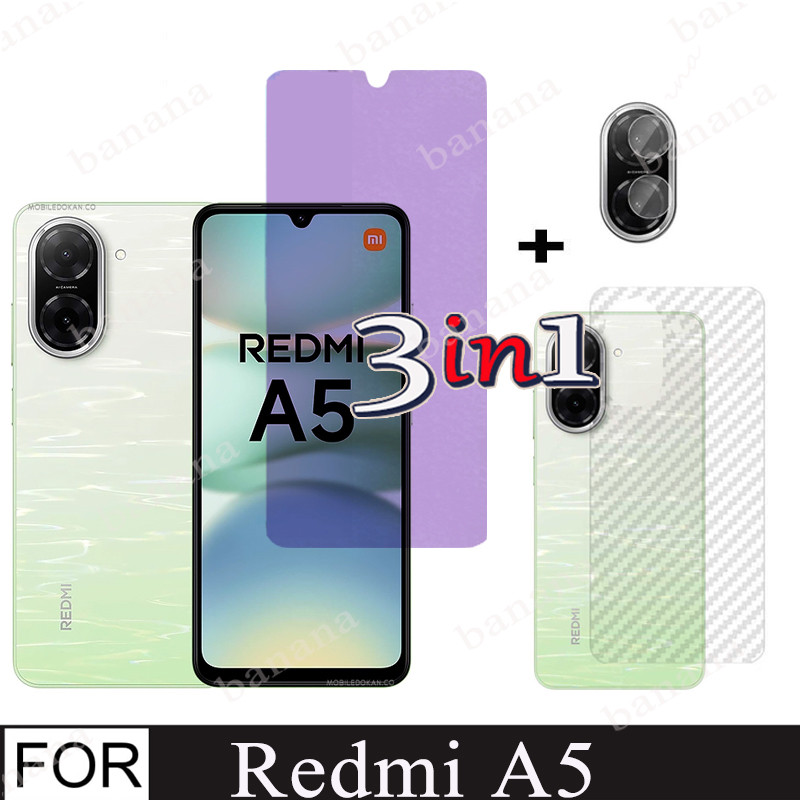 3in1 กระจกนิรภัยสําหรับ Redmi A5 ป้องกันหน้าจอสําหรับ Redmi A4 A3 A3Pro 14C ด้านหน้ากระจกกลับฟิล์มกล้องเลนส์ Protector