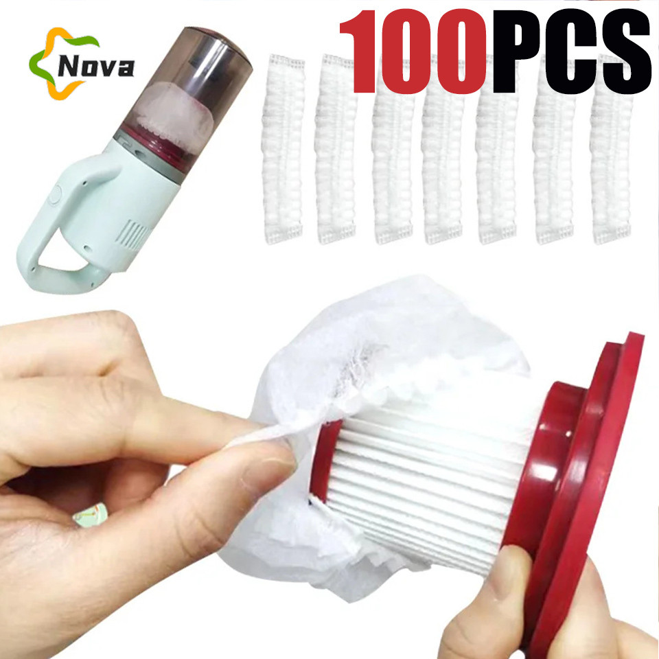100ชิ้นทิ้งเครื่องดูดฝุ่นกรององค์ประกอบกรองตาข่ายไม่ทอปก