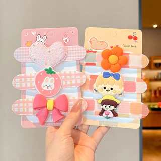 สติกเกอร์ลายตัวการ์ตูนสำหรับเด็ก กับคลิปหนีบผมตีนตุ๊กแก ออกแบบน่ารักเหมือนดอกไม้