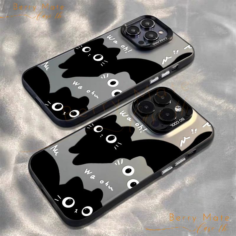 จัดส่งทันที เคสไอโฟน14 ลายการ์ตูนแมวตัวคู่ ใช้ได้กับ iPhone 13 12 7Plus 14 15 16 Pro MAX X XRXS XSMAX SE2020 กันกระแทก