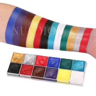 (ฟรีแปรงทาสี)สีเพ้นท์หน้า สีทาหน้าและร่างกาย สีสันสดใส สีทาหน้า มี12สี สีทาตัวเรืองแสง ล้างเครื่องสำอางออกง่าย