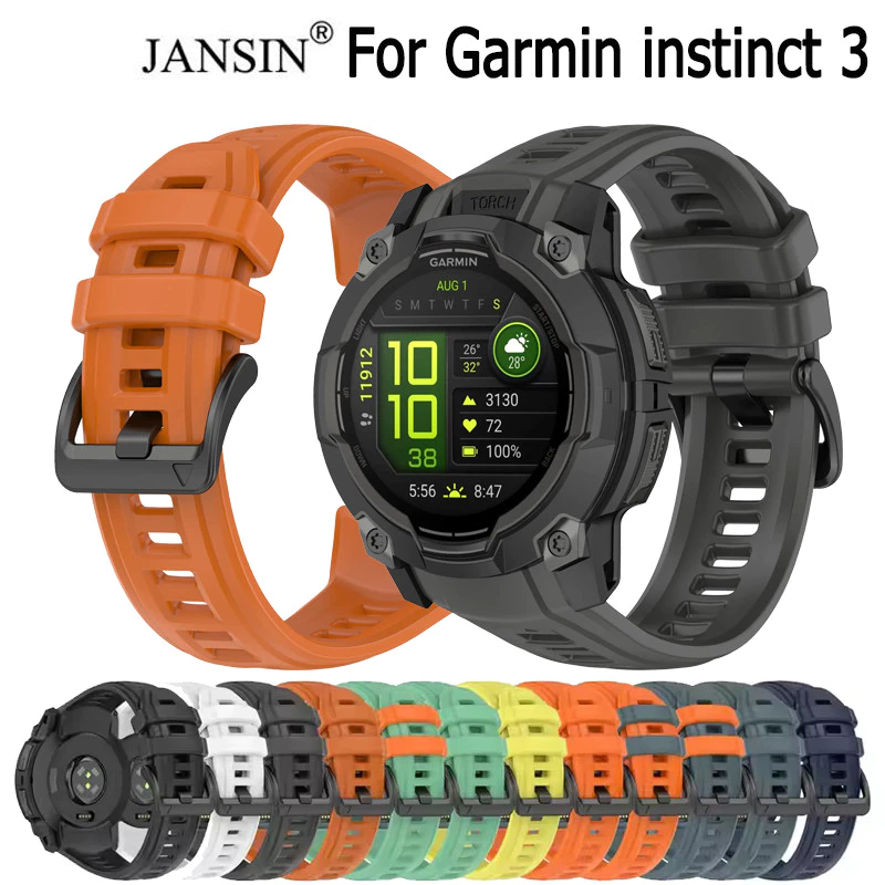 สาย สายนาฬิกา สําหรับ garmin instinct 3 45mm สายนาฬิกาข้อมือซิลิโคน แบบเปลี่ยน สําหรับ garmin instinct 3 50mm