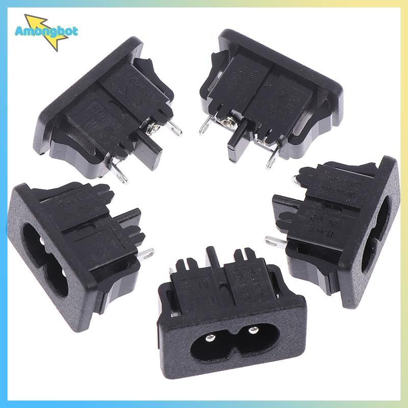 Amonghot> 5 ชิ้นใหม่ AC250V 5A 2Pin AC ปลั๊กไฟ Mount ซ็อกเก็ตหญิงใหม่