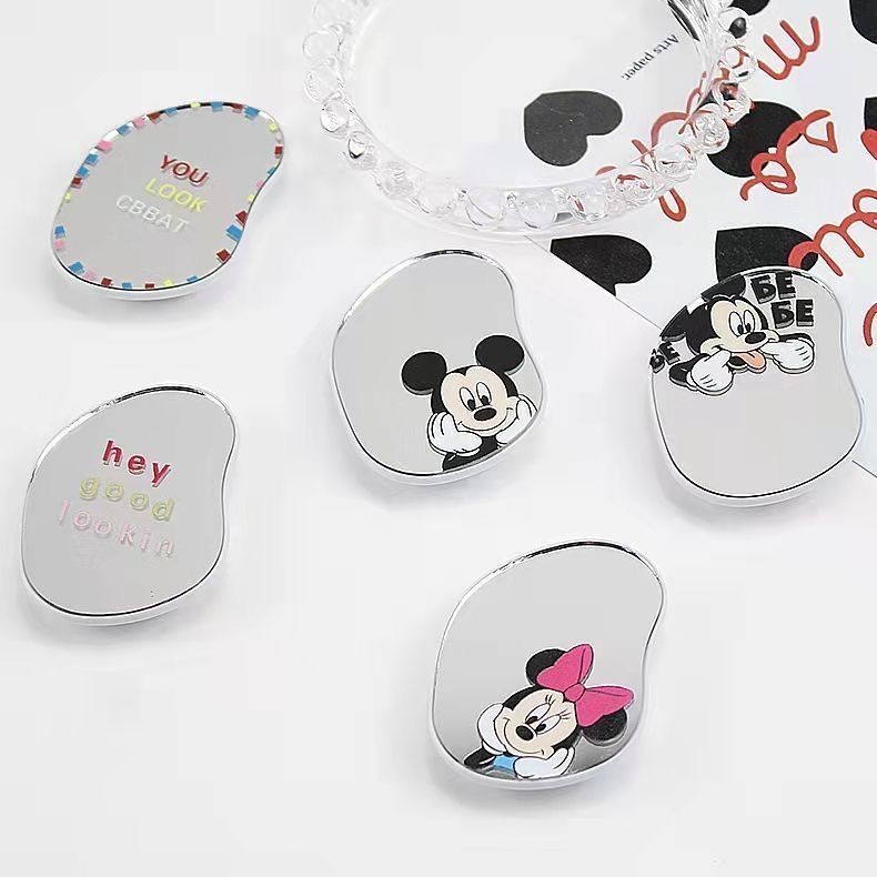 Epoxy Pop Sockets Ins Simple Cartoon Makeup Mirror Phone Griptok Holder Ring for Phone ขาตั้งพับได้ Gift Bracket