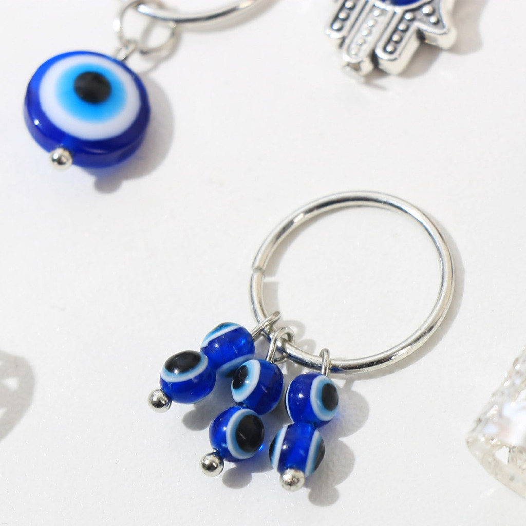 Zhengyou Evil Eye แหวนผม 16 ชิ้น Vintage อินเทรนด์อุปกรณ์เสริมผมชุดแฟชั่นวันหยุดของขวัญส่วนบุคคล Scrunchies