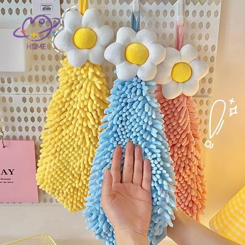 [mayhome] ผ้าเช็ดมือแห้งเร็วสําหรับห้องครัวห้องน้ําหนาดูดซับผ้าทําความสะอาดจาน Big Sun ดอกไม้ประเภท Lattice Texture {TH}