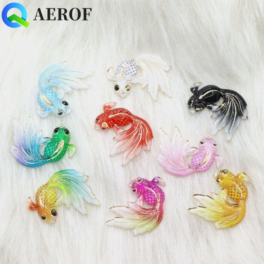 AEROF 8 ชิ้น/เซ็ตปลาทอง Miniatures, DIY Handmade Goldfish Micro-landscape, Creative Mini Resin สีสัน Micro-landscape