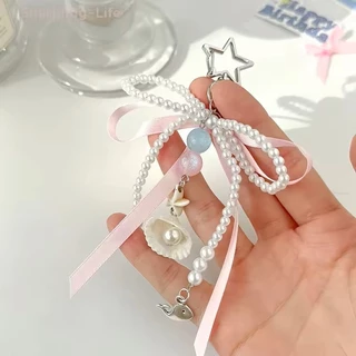 บัลเล่ต์แรงบันดาลใจแฟชั่นมุกเทียม Bowtie Charm Stylish Bowknot ริบบิ้นพวงกุญแจกระเป๋าเครื่องประดับสําหรับกระเป๋าและอุปกรณ์