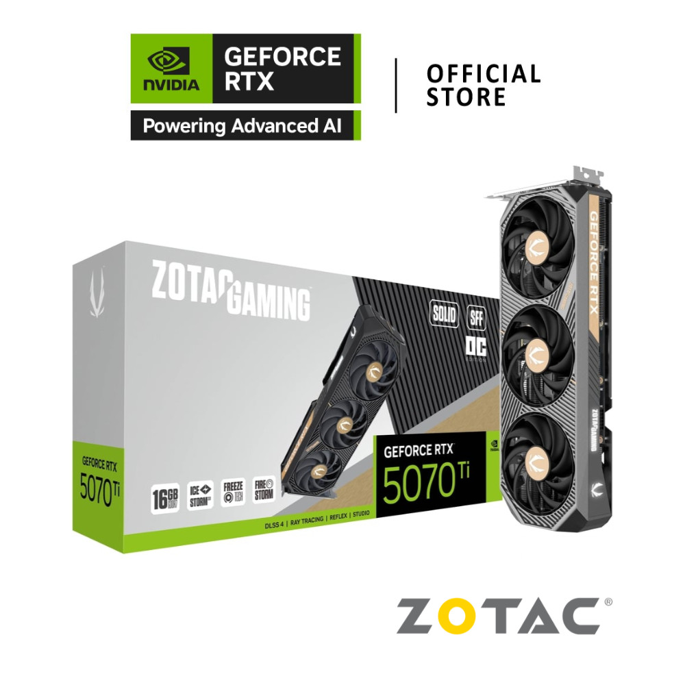 ZOTAC GAMING GeForce RTX™ 5070 Ti SOLID SFF OC VGA Card การ์ดจอ