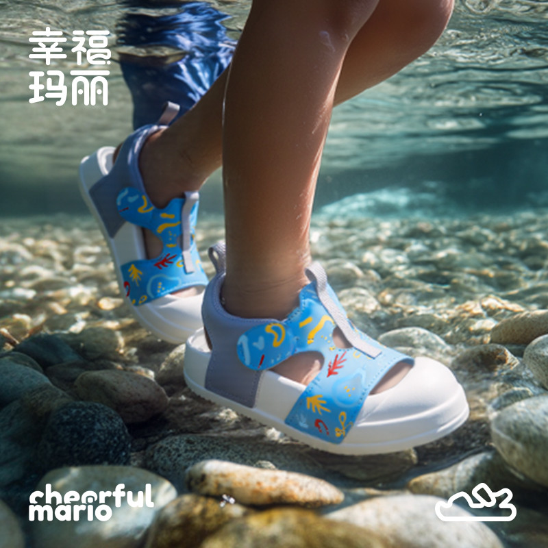 Cheerful Mario 14-19ซม ตีนตุ๊กแก ลองเท้าเด็ก กันน้ำ กันลื่น รองเท้ารัดส้นเด็กเล็ก หลายสี รแงเท้าเด็ก ฤดูร้อน แฟชั่น แตะเด็กเล็ก