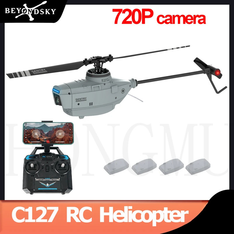 คอปเตอร์ RC C127 720P 2.4G 6 แกน ไจโรสโคปอิเล็กทรอนิกส์สำหรับการควบคุมระยะไกล คอปเตอร์ของเล่น RC RAA