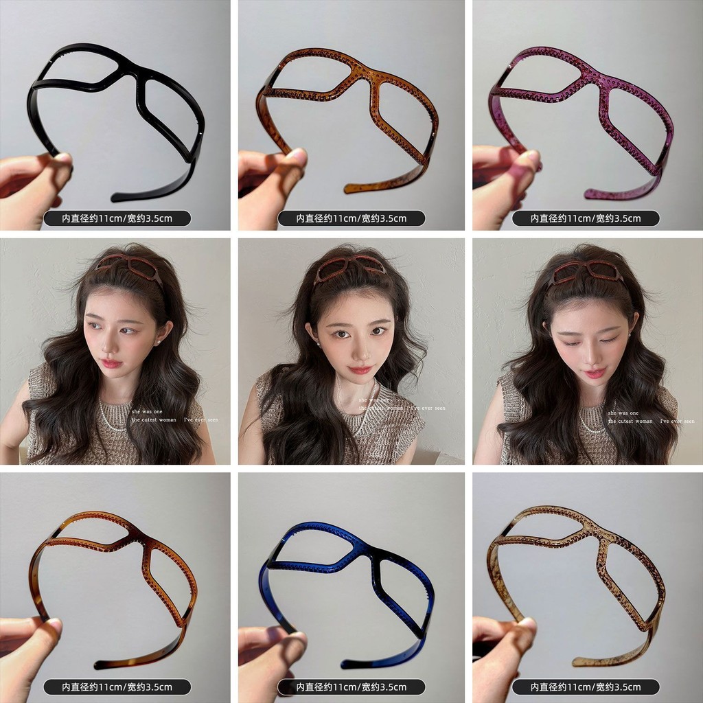 [2611 คนที่รวบรวม] ที่คาดผมกรอบแว่นตาแบบเรียบง่าย คลิปผมไม่รัดสำหรับผู้หญิง สไตล์ฤดูร้อนใหม่ 2024 ที