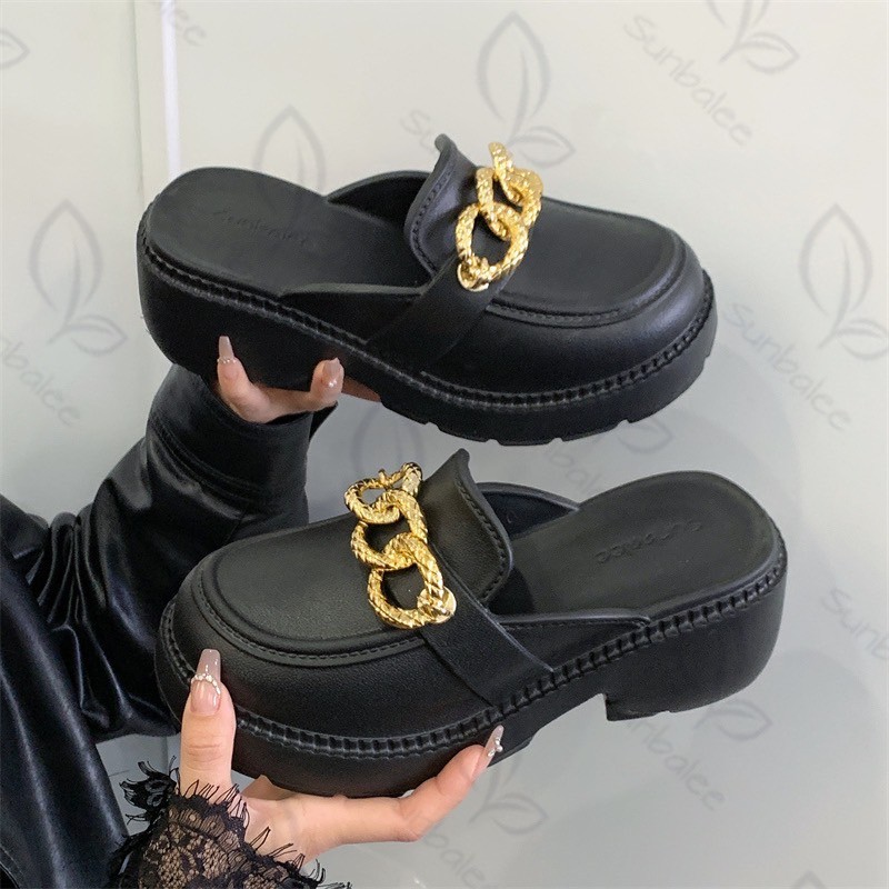 GNA รองเท้าแบบสวมเปิดส้น แถมตัวติด รองเท้าคัทชูเสริมส้นสูง สำหรับผู้หญิง พร้อมส่งในไทย SHO-SUNX88 - รูปที่ 5