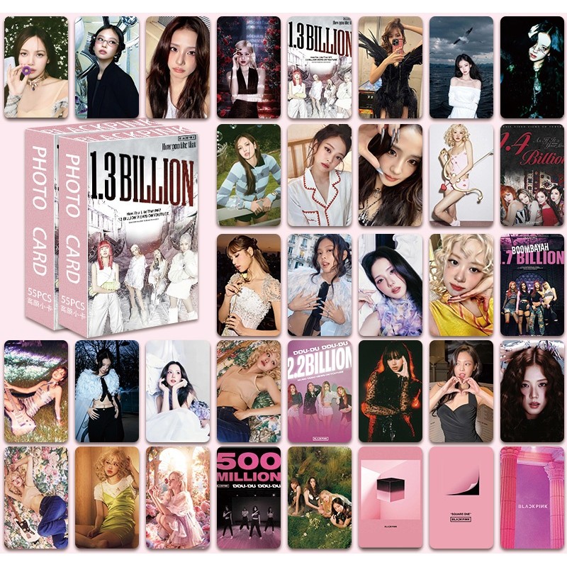 55 ชิ้น/กล่อง BP photocards 2022 Pink Venom photo Card lomo Card 8th Anniversary photocard มาใหม่ล่า