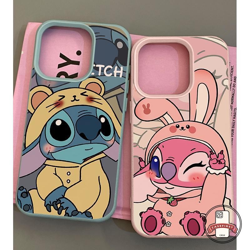 การ์ตูนน่ารักเย็บปักแองเจิลคู่รักหนังหรูนุ่ม เคส IPhone 17 AIR 11 14 13 16 12 15 Pro Max 15 14 16 Plus XR X XS