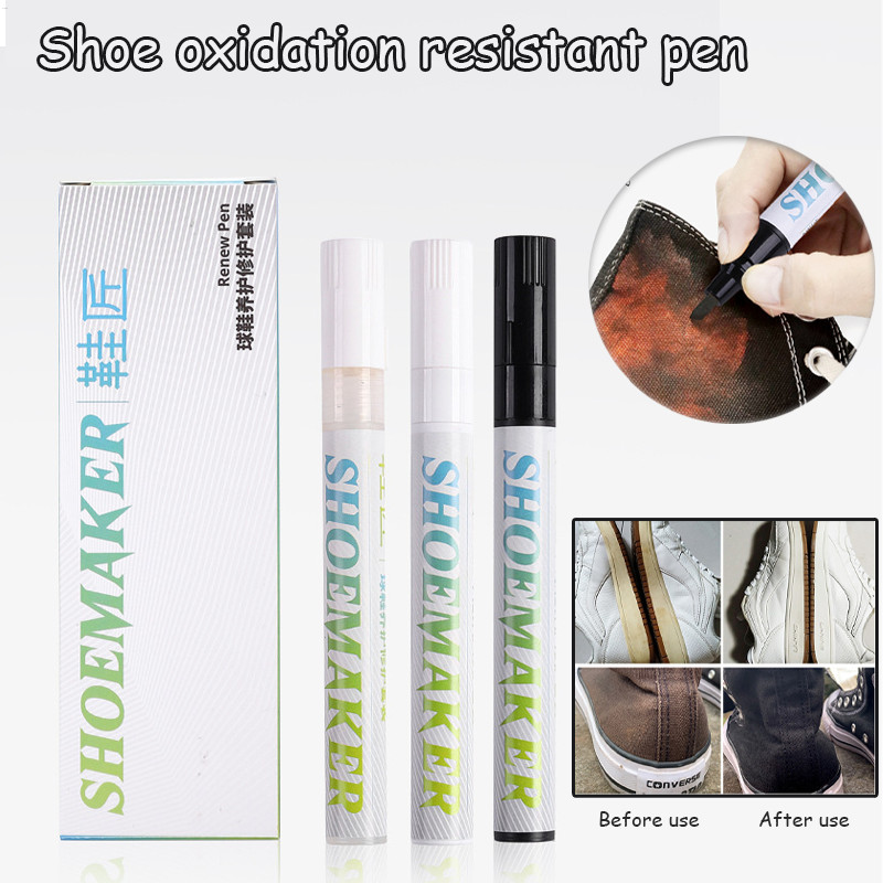 ปากกาต่อต้านอนุมูลอิสระสำหรับรองเท้า Dye Marker ปากกาสีดํารองเท้า Professional Repairing ปากกาสําหรับรองเท้าผ้าใบสีขาว