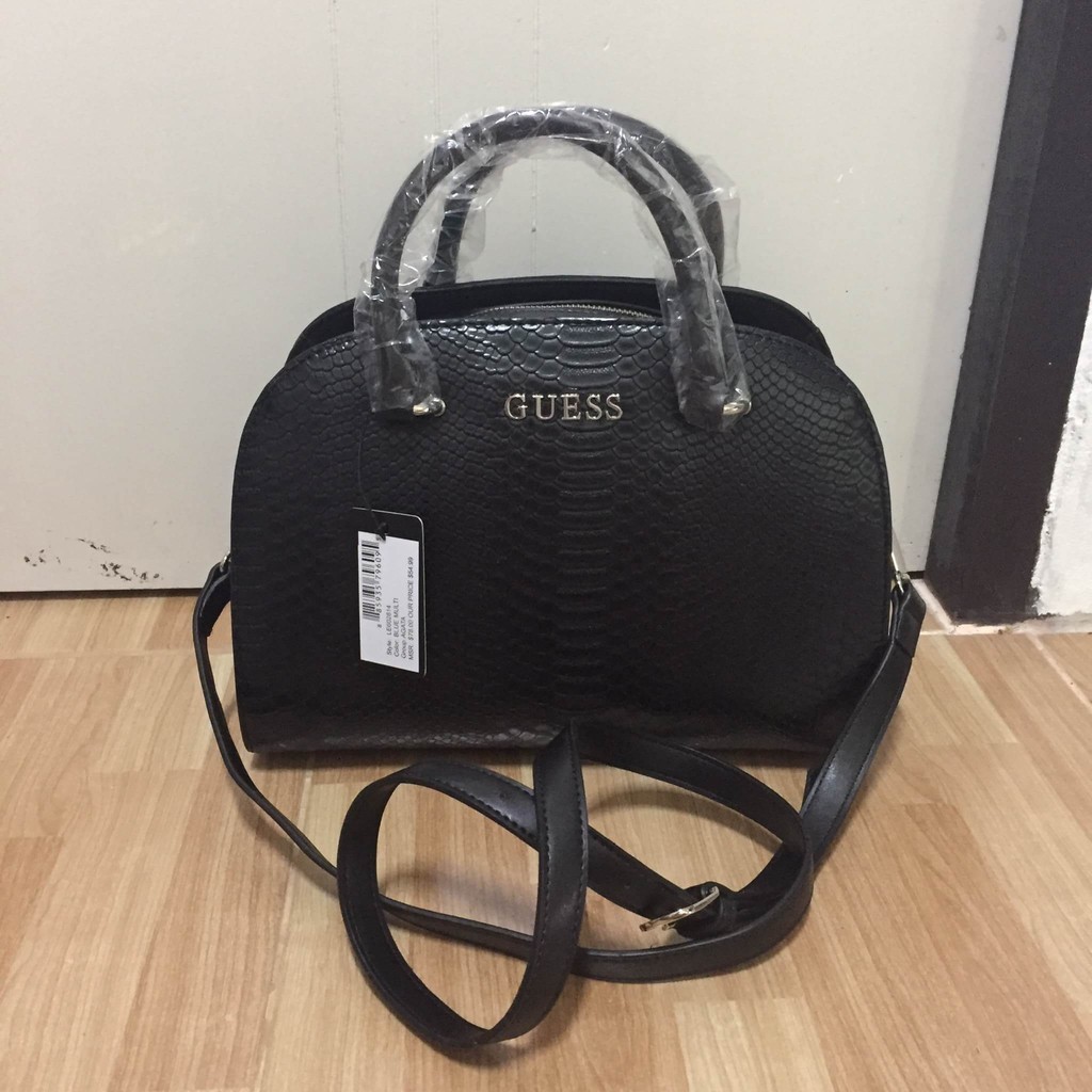 GUESS CROC LEATHER BOWLING BAG