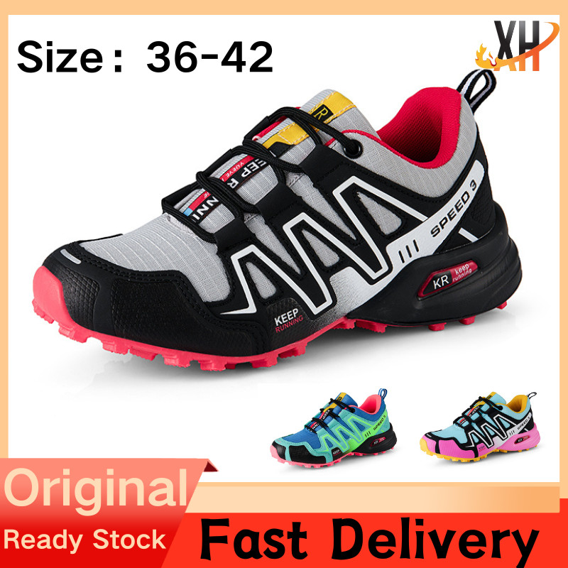 Solomon Womens Trail รองเท้าเดินป่ารองเท้าผ้าใบรองเท้าวิ่งน้ําหนักเบารองเท้าเดินป่ากันลื่น