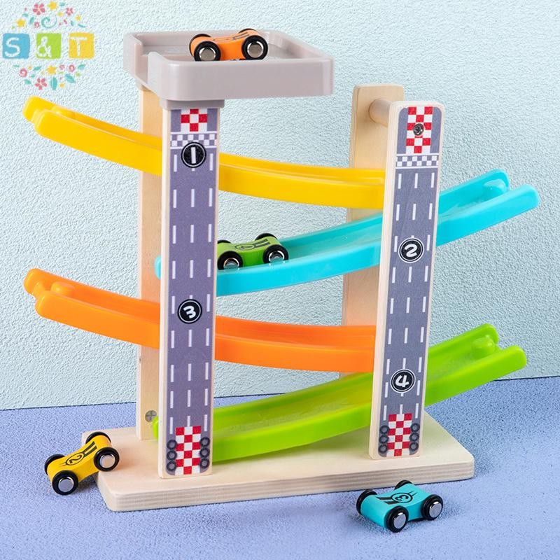 [S&T] สกู๊ตเตอร์เด็ก 4 ชิ้น Miniature Track เลื่อนแข่งรถ Inertial ดึงกลับรถ {th}