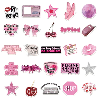 ❉ สติ๊กเกอร์ Girlhood Series 02 สีชมพู ❉ 50 ชิ้น/เซ็ต DIY แฟชั่นสติ๊กเกอร์ Doodle กันน้ํา