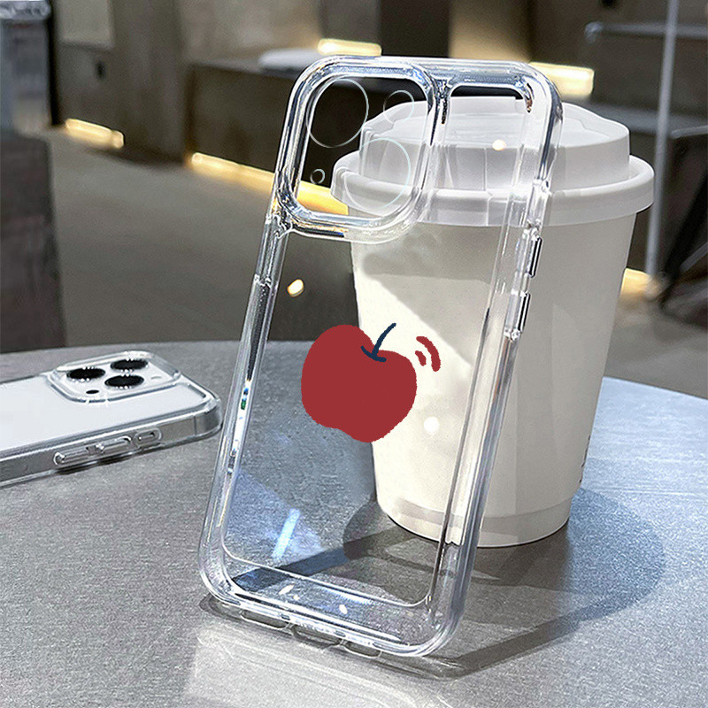 เคสโทรศัพท์ป้องกันแบบรวมทุกอย่างสีแดง Apple TPU เหมาะสําหรับ Apple iPhone 15/14/13/12/11/Xs/Xr/X/7/8