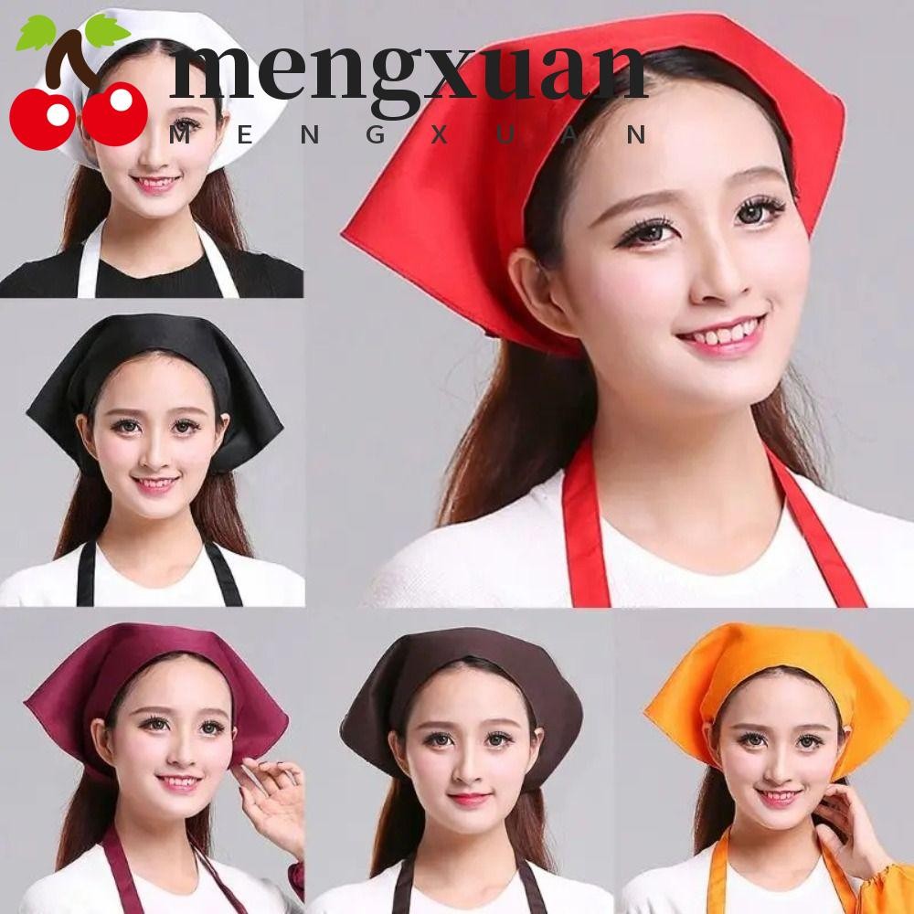 เมงซวน หมวกทํางานครัวผ้าฝ้ายสามเหลี่ยม หมวกเชฟญี่ปุ่น ทนทาน หลายสี พร้อมผ้าโพกหัวสําหรับร้านอาหาร