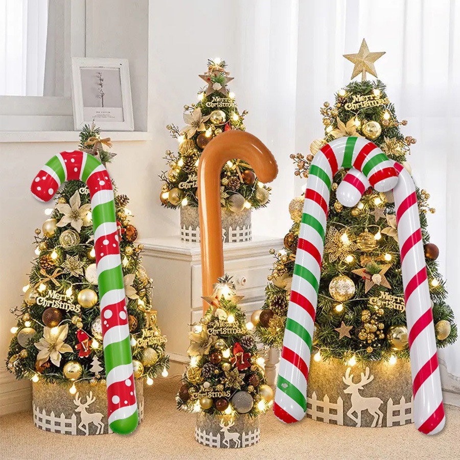 Cross-border ขายร้อน pvc Inflatable Christmas Cane Christmas Party ตกแต่ง Props Inflatable Stick จี้ต้นคริสต์มาส