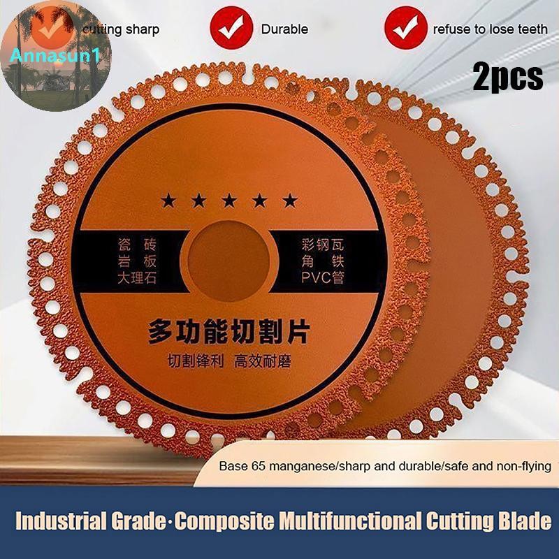 Annasun 2 ชิ้น Turbo Diamond Saw Blade Cutg Disc Porcelain กระเบื้องเซรามิคเครื่องบดมุมเครื่องมือ TH