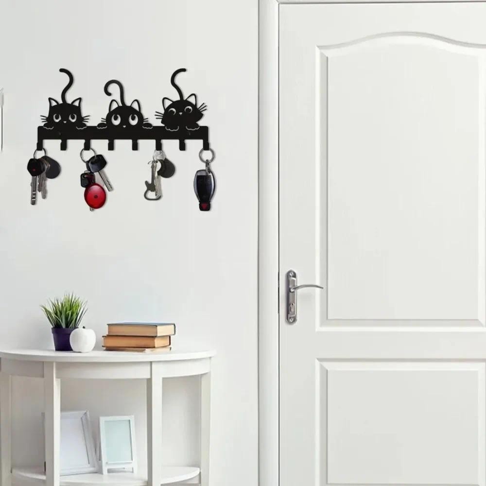 Charming Cat Key Rack Wall Hook - Halloween Decor Home Organizer
