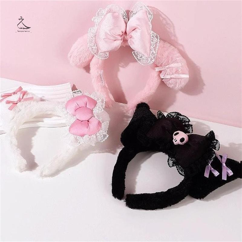 [HSSL] Sanrio หวานแฟชั่น Kuromi My Melody น่ารักอะนิเมะตุ๊กตาผม Hoop สําหรับสาวเจ้าหญิงสไตล์ All-match เครื่องประดับผม MCL7717