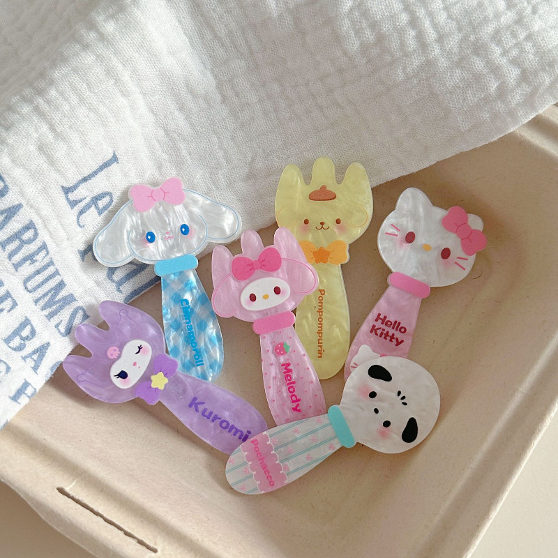 SANRIO การ์ตูน ซานริโอ กิ๊บหวานน่ารักสาวเรียบคลิปสนุกอุปกรณ์ผมน่ารัก