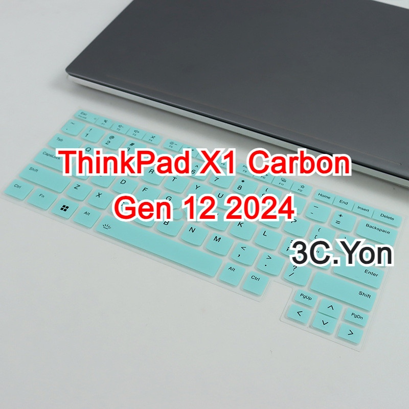 Lenovo Keyboard Protector ThinkPad X1 Carbon Gen 12 2024 14 นิ้ว Intel แล็ปท็อปปุ่มกดลายนิ้วมือนุ่มโปร่งใสสีชมพูซิลิโคนล้างทําความสะอาดได้กันฝุ่นคีย์บอร์ดฟิล์มป้องกัน