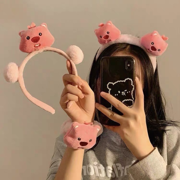 Little Beaver Series น่ารักหญิงที่คาดผมสีชมพูเวอร์ชั่นเกาหลี Series กด Hairpin ฤดูใบไม้ร่วงฤดูหนาวเครื่องประดับผมสไตล์ใหม่