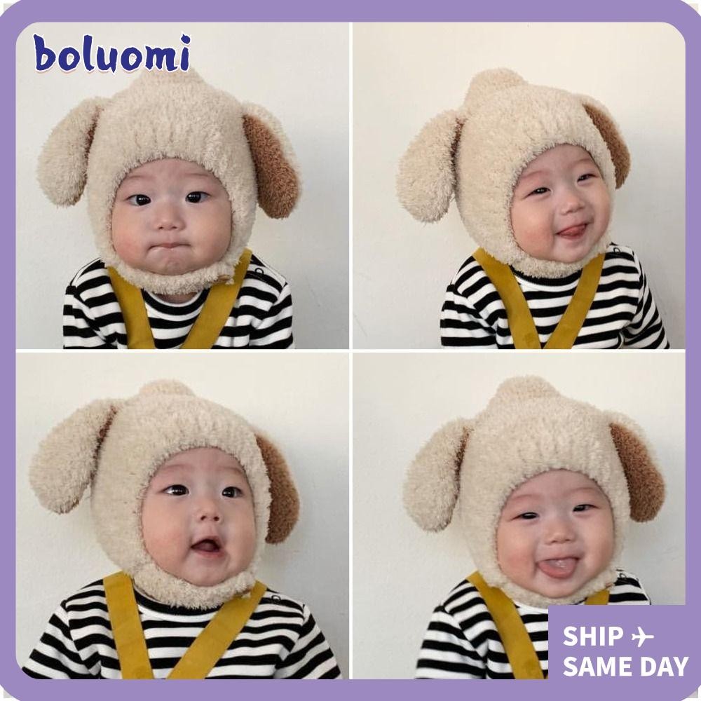 โบลูโอมิ หมวกหูกระต่าย,ตุ๊กตาป้องกันหูหมวกเด็ก,น่ารักให้อบอุ่นการ์ตูนนุ่ม หมวกไหมพรม หมวกเด็กชายหญิง