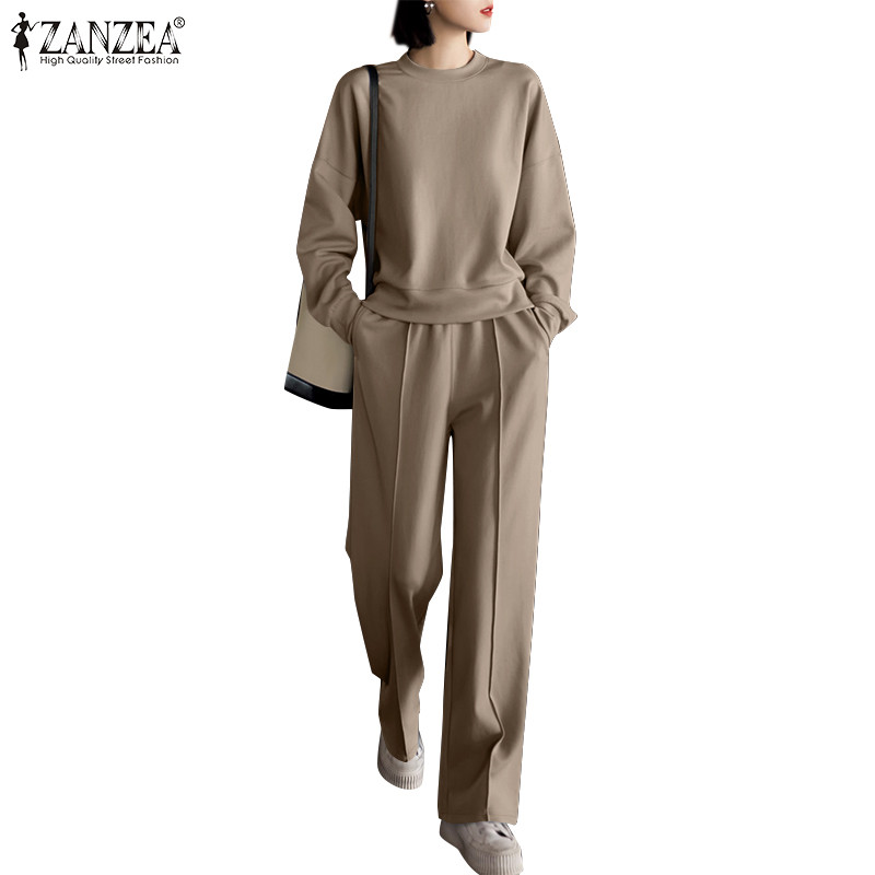 Zanzea ผู้หญิงเกาหลีลําลองแขนโคมไฟยืดหยุ่นกระเป๋าคาดเอวชุด
